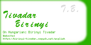 tivadar birinyi business card